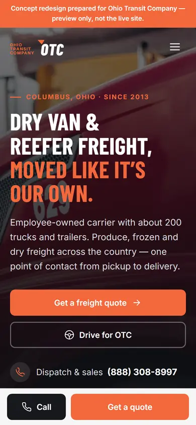 Ohio Transit Company on a phone